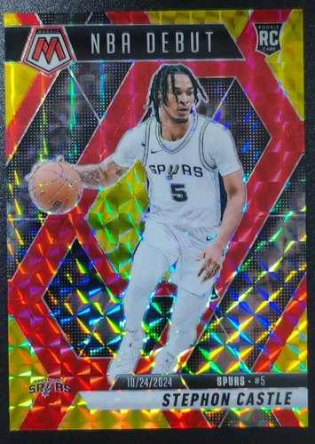 2024 Panini Mosaic Basketball Choice Fusion Red and Yellow Stephon Castle #267 PSA 9