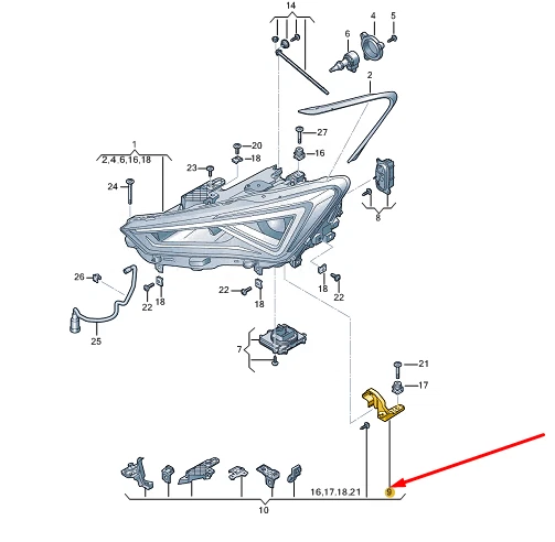 Cupra FORMENTOR Left Headlight Bracket 5FF941453 NEW GENUINE | eBay 