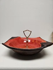 California Originals Mid Century Red Orange Candy Art Pottery Cal Orig 137USA