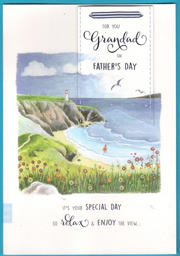 Father's Day Grandad Large Greeting Card Happy Special Traditional Beach Seaside