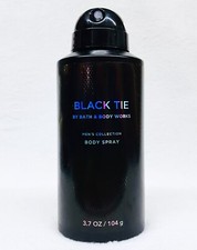 1 Bath  Body Works BLACK TIE FOR MEN Body Spray Mist Perfume 3.7 oz