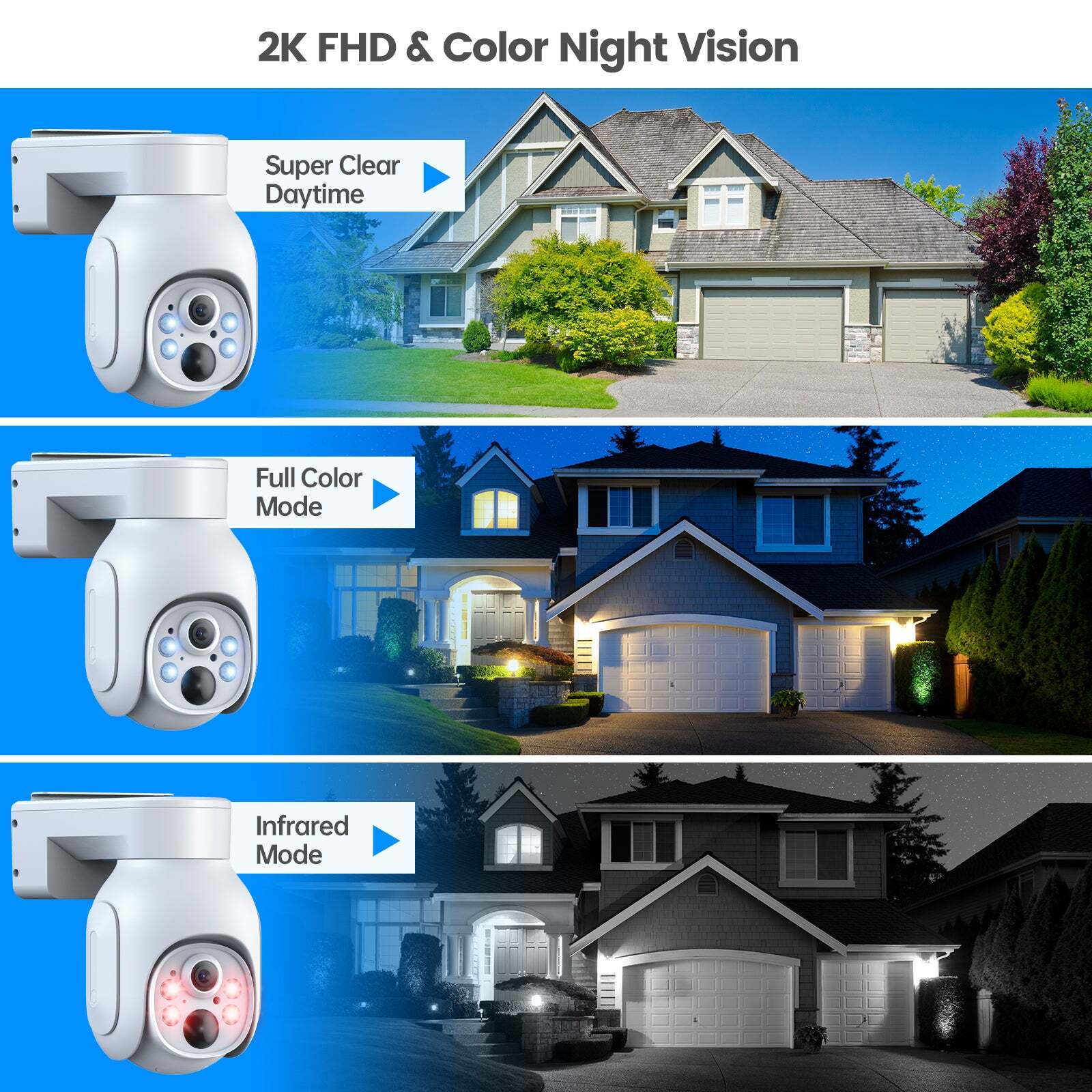 Battery Powered Camera Wireless Outdoor HD 4MP Smart Home Security Camera System