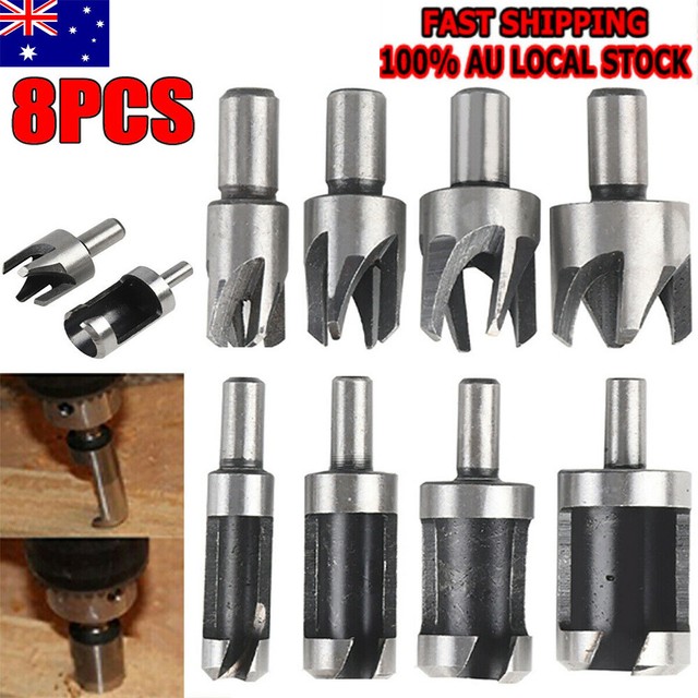 8x Wood Plug Hole Cutter Set Dowel 