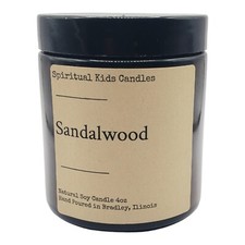 Sandalwood Soy Candle 4oz Glass Jar 20-25 Hour Essential Fragrant Oils