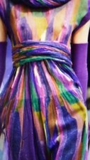 AUTHENTIC CHANEL RUNWAY LOOK 28-SILK A LINE DRESS IN MULTI COLOR-NEVER WORN-NWT