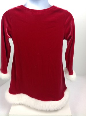 Girls Holiday Glitter Red Velvet Dress 24 Months Faux Fur Trim Ashley Ann