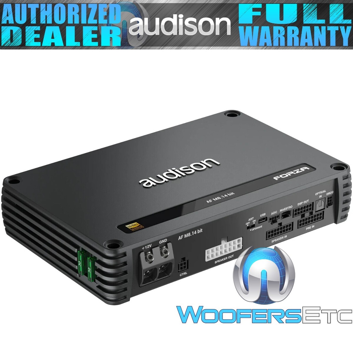 Audison AF M8.14 Bit 8-Channel CAR Amplifier | 8 x 140W RMS | 14