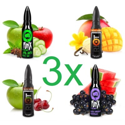 3 x Riot Squad Aroma Originals PunX BLACK Edition je 15ml für 180ml E-Liquid