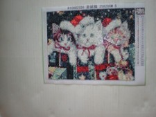 Diamond Painting Full Drill Colorful Kittens completed / no Frame 25 x 20cm 
