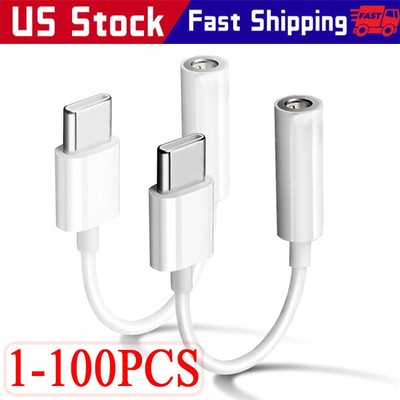 USB-C Type C to 3.5mm AUX Headphone Jack Adapter Lot For iPhone 15/Android Phone