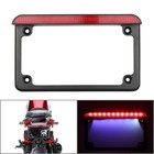 License Plate Frame with LED Light Brake Tail Light Bracket Black Motorcycle