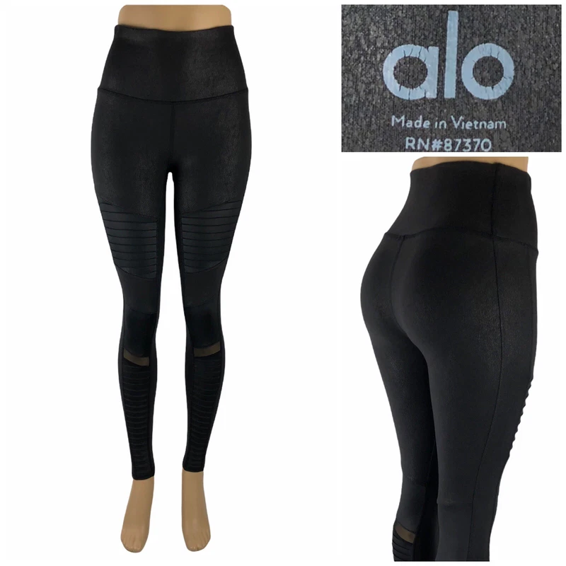 alo-yoga moto high waist activewear printed leggings