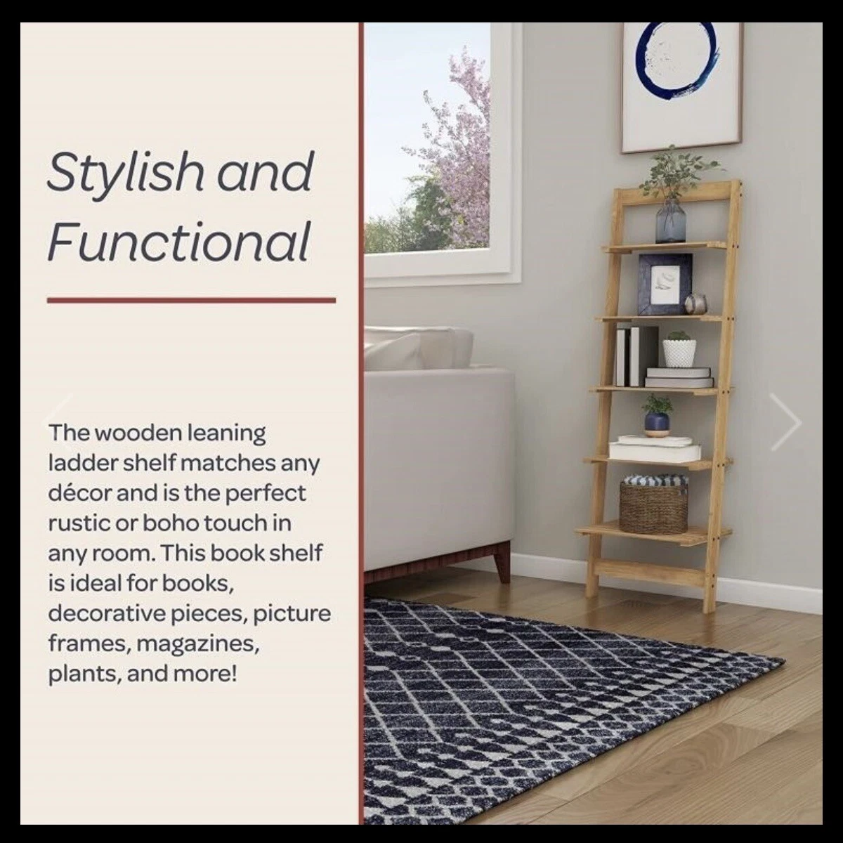 Lavish home 2024 ladder shelf