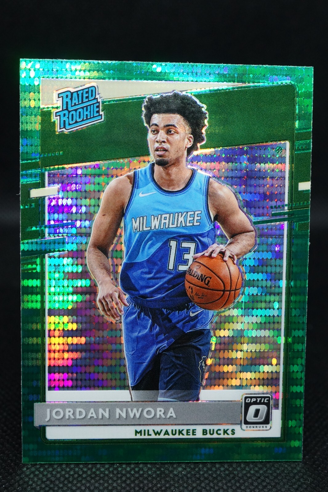 2020-21 NBA Donruss Optic Fanatics Green Pulsar #189 Jordan Nwora Rated Rookie
