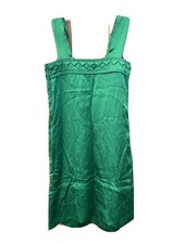 Banana Republic Emerald Green Dress Sz 0 Cocktail Holiday Party Satin Strapless
