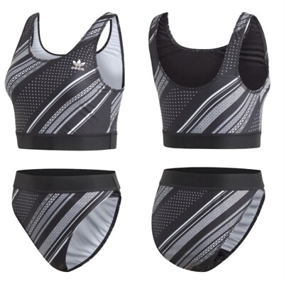 adidas Originals Womens Black White Trefoil Bandana Bikini Size