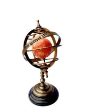 Nautical 13'' Brass Armillary Antique Sphere Globe Tabletop Astrolabe World Map