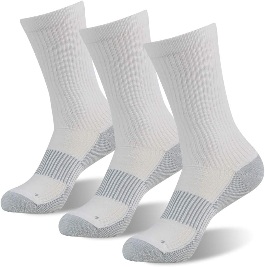 Copper Hiking Socks, Unisex Cushioned Sole Arch Support Athletic Crew Running Co