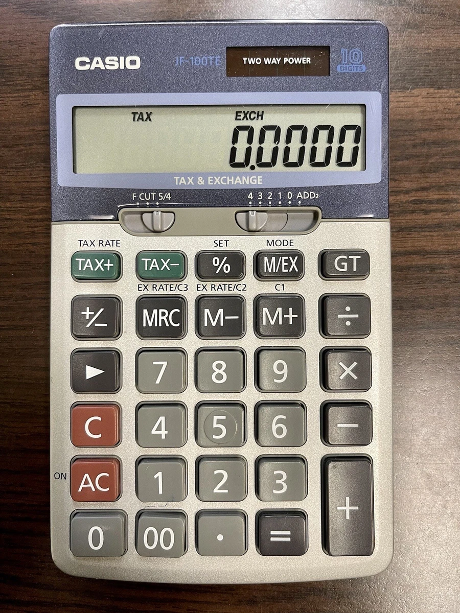 Casio JF 100TE Desktop Calculator 10 Digit LCD Tax Exchange