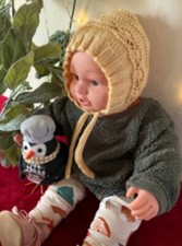 1PC Yellow Newborn Hand Knitted Baby Bonnet