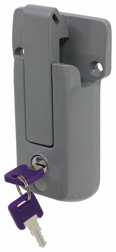 2- KEYED ALIKE Grey Locking Cargo Trailer Cambar Door Latch Vise Lock Cam Bar - Picture 2 of 6