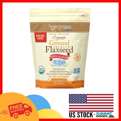 Essentials Organic Ground Flaxseed 24 Oz - Heart Healthy Omega-3 Superseed