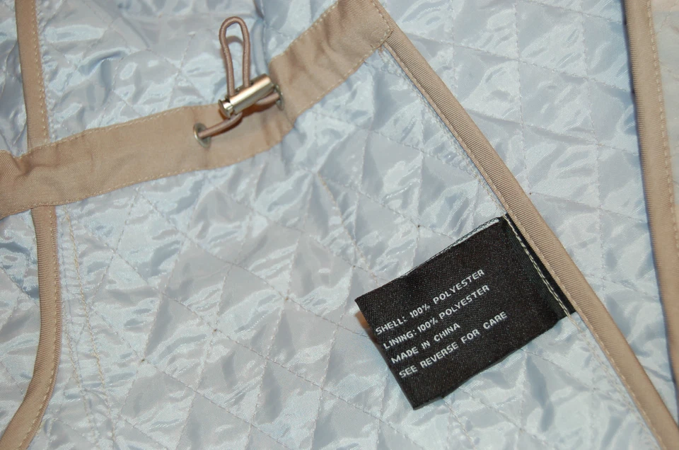 Leony NEW Womens Jacket Large L Blue Beige Plaid Quilted Blazer Collard - Image 4 of 4