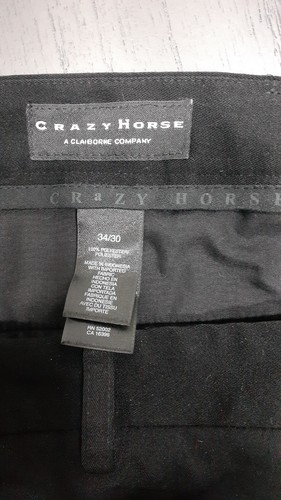 Crazy Horse 34x30 Black Flat Front Straight Leg Career Pant - Picture 4 of 6