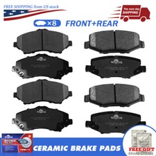 Front + Rear Ceramic Brake Pads For 2007 2008 2009 2010 2011-2017 Jeep Wrangler