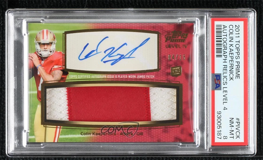 Colin Kaepernick Topps Prime Autograph Relics Level 4 #PIVCK Base