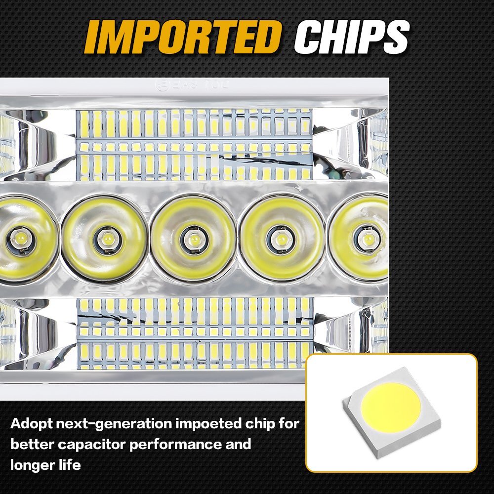 Pair Of 7x6 Inch LED Headlight Assemblies - Hi/Lo Beam For INTERNATIONAL 4700, 4900, 8100, 9900 Trucks