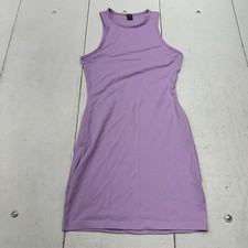 Shein Purple Sleeveless Halter Short Mini Fitted Dress Womens Size Small NEW