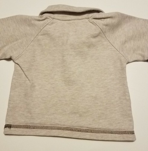 Okie Dokie Baby Boy Size 6-9 Months Long Sleeve Shirt Tan Reindeer & Snowman - Picture 8 of 10
