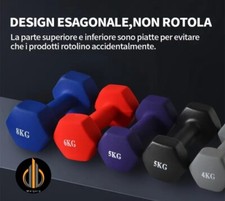 HOMCOM Set Pesi da Palestra con Design Esagonale Antiscivo in Acciaio e Neoprene