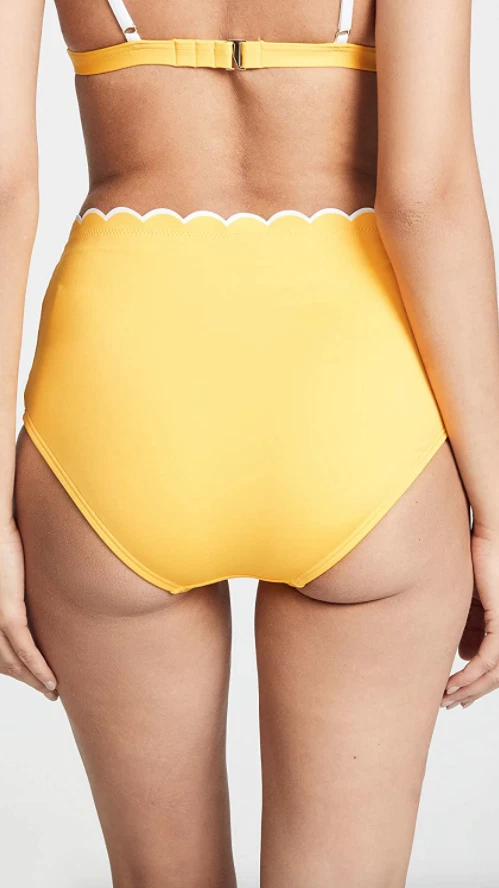 Parte inferior de bikini Kate Spade NY amarilla cintura alta para mujer talla S L4752 Foto 2 de 3