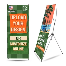 Custom retractable X-Banner Stand with Customized Banner for wedding, business
