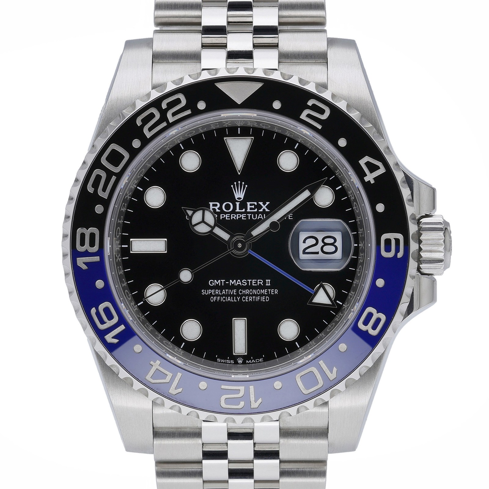 Rolex Gmt Master II 126710BLNR with 40mm Oystersteel case and Black dial. Exc...