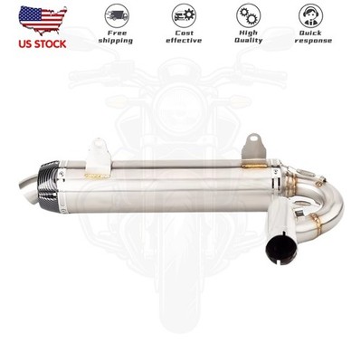For Can-Am Outlander L  / MAX 450 570 Exhaust Mid Link Pipe Muffler Silvery
