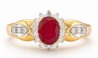 GENUINE 1.20 Cts RUBY & DIAMOND RING 10K GOLD - Free Certificate Appraisal - NWT — photo 1