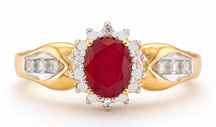 GENUINE 1.20 Cts RUBY & DIAMOND RING 10K GOLD - Free Certificate Appraisal - NWT
