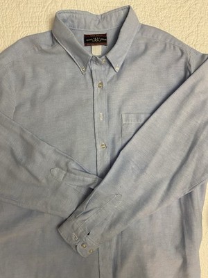 Vintage Dova Collection Men s Button Down Blue Oxford Long Sleeve Shirt Size S