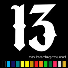 Adesivo numero 13 decalcomania vinile portafortuna fustellato - decorazione parete finestrino auto