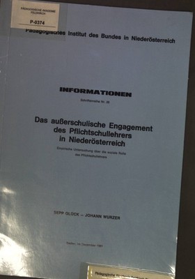 Das außerschulische Engagement des Pflichtschullehrers in Niederösterreich; Glüc