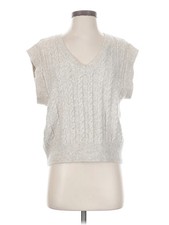 Cupcakes Cashmere Women Silver Sweater Vest S