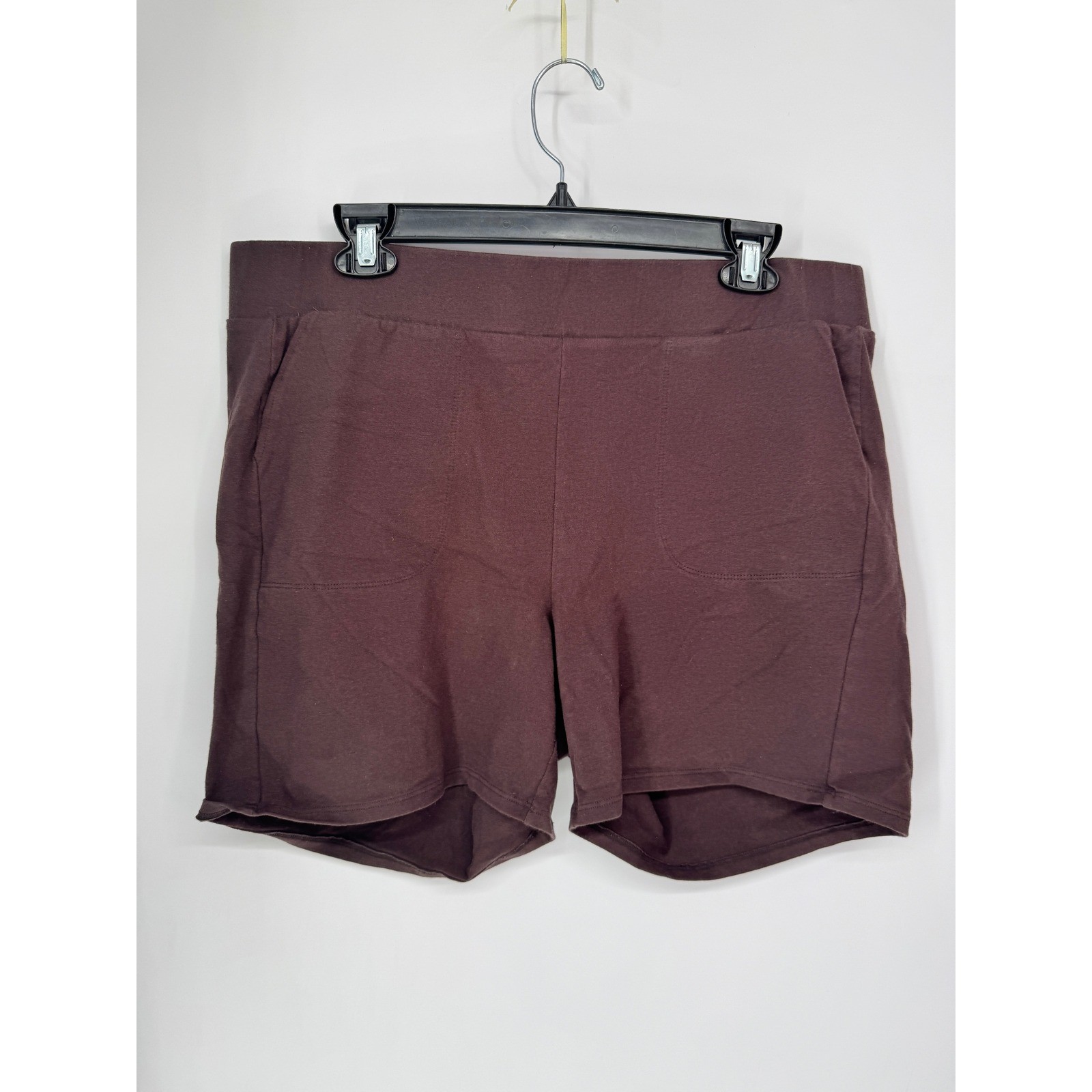 Torrid Knit Shorts Women 3X Brown Good Elastic Waist Side Pockets Cotton Stretch