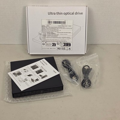 Ultra Thin External USB Optical Drive XD013 Black Portable CD DVD RW Burner