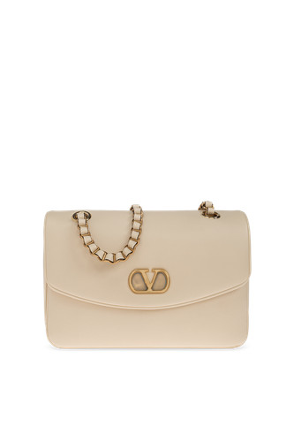 Valentino Garavani - Women - Leather bag with logo - Cream