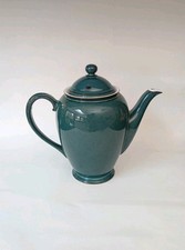 Denby Stoneware Large Coffee Pot  2 1/4 pint pot Dark green Long Spout.