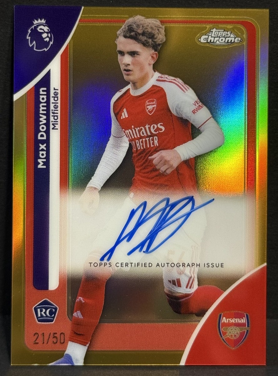 2026 Topps Chrome Premier League Arsenal RC Max Dowman Auto Gold