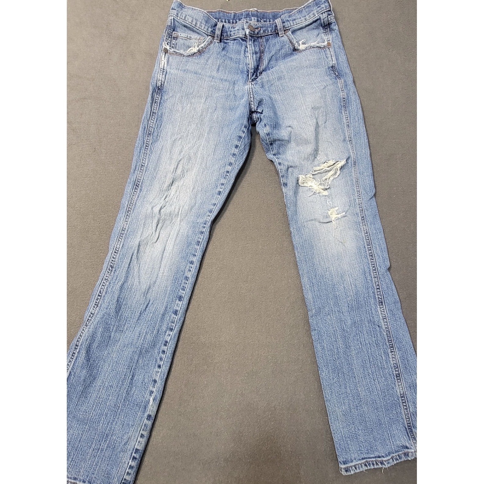 Wrangler Retro Low Rise Bootcut Jeans Medium Wash Distressed